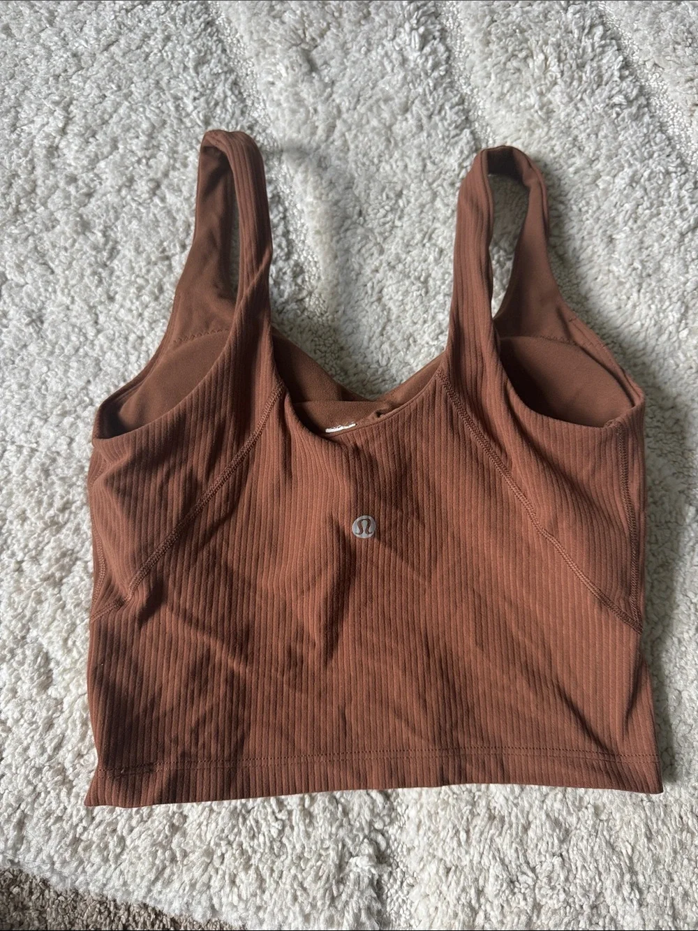 lululemon athletica Ribbed V-Neck Crop Tank - Chestnut Brown